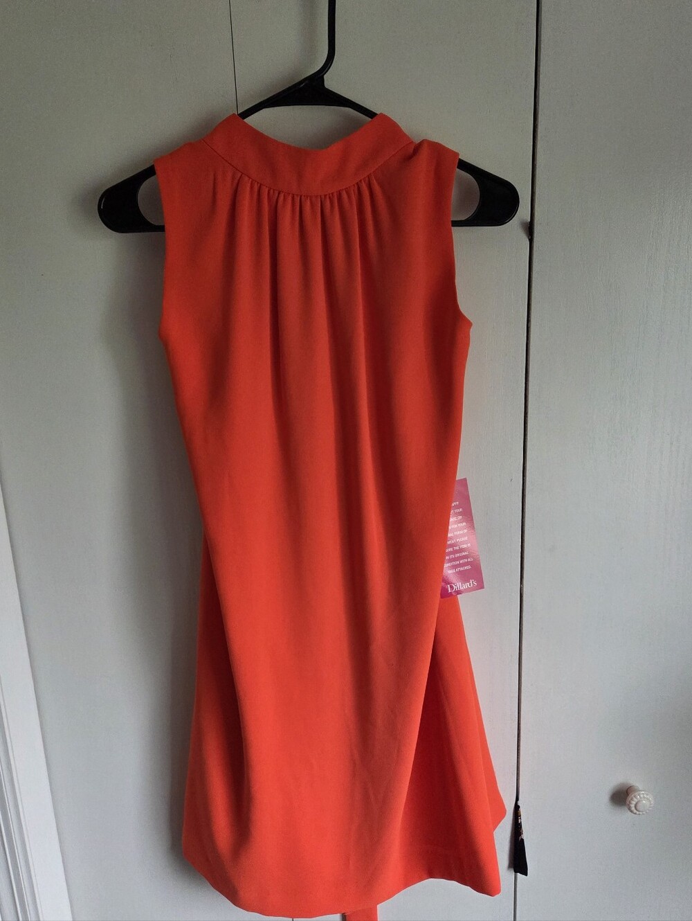 Alex Marie Bright Orange Sleeveless Shift Dress